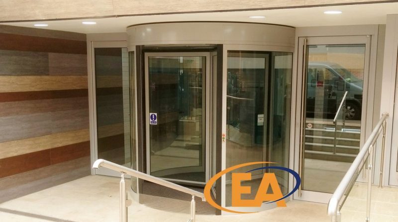 An EA Revolving Door installed at a London Hotel